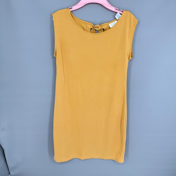 Sigrid Olsen Dresses & Skirts - Sigrid Olsen Shift Dress XS Mustard‎ Golden Yellow Sleeveless Modal Blend Casual